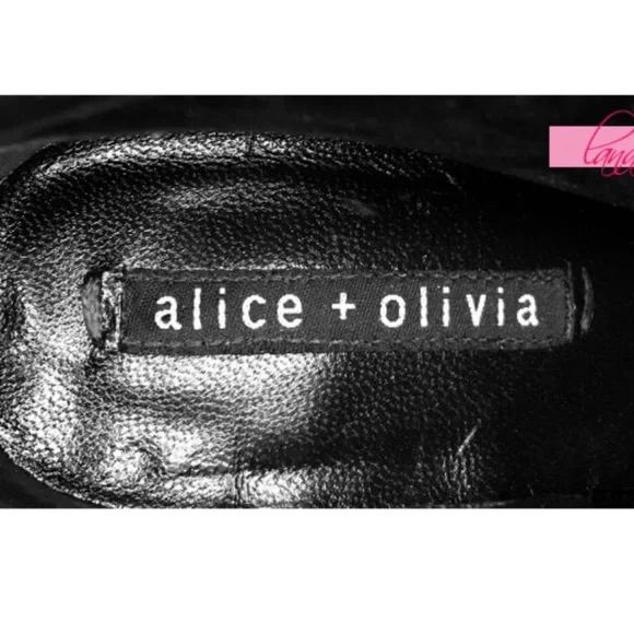 Alice + Olivia Dametrie Suede & Leather Ankle Heeled Boots Sz 6 - Picture 9 of 9